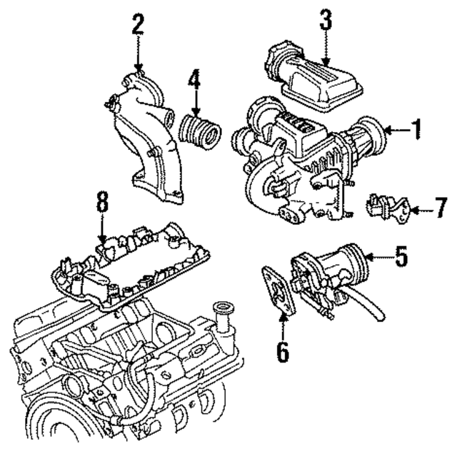 F1SZ6F066A - Engine: Supercharger for Ford: Thunderbird | Mercury: Cougar Image