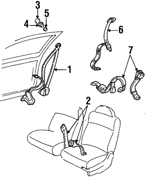 Rear Seat Belts for 1988 Oldsmobile Cutlass Supreme #0