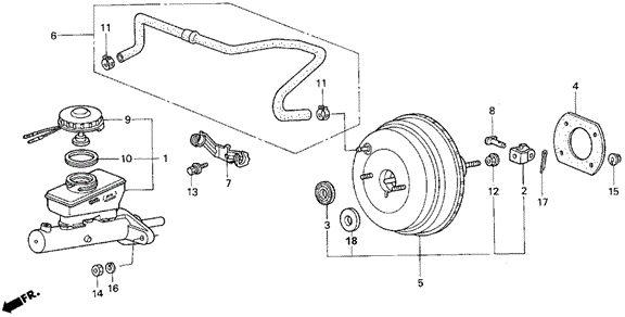 Brake Master Cylinder (V6) ('97-'98) for 1997 Acura TL #0