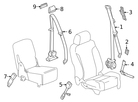 Front Seat Belts for 2018 GMC Sierra 1500 #1