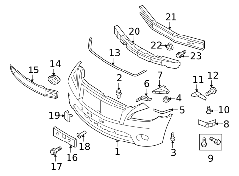 Bumper & Components - Front for 2014 INFINITI Q70 #0