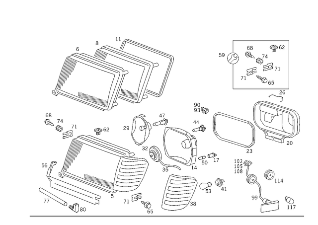 1248260743 - : Turn Signal Lamp for Mercedes-Benz: 200D, 280E, 300CE, 300E, 300TE, 400E, 500E Image
