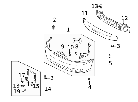 Bumper & Components - Front for 2001 Kia Rio #0
