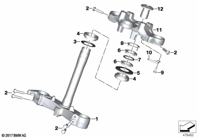 31428404214 - Front Axle, Front Suspension: Lower Fork Cross Brace -  for BMW-Motorrad Image image