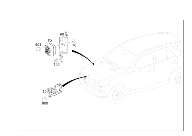 1665452500 - Electrical System: Holder for Mercedes-Benz: GL350, GL450, GL550, GL63 AMG, GLE300d, GLE350, GLE400, GLE43 AMG, GLE450 AMG, GLE550e, GLE63 AMG, GLE63 AMG S, GLS350d, GLS450, GLS550, GLS63 AMG, ML250, ML350, ML400, ML550, ML63 AMG Image image