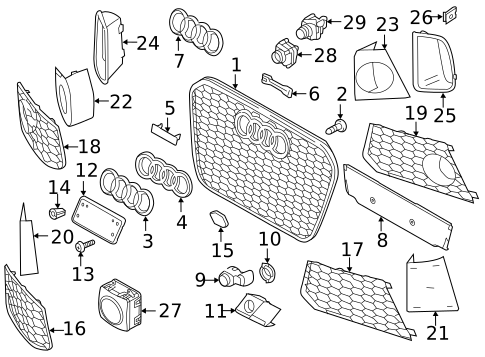 Grille & Components for 2017 Audi RS7 #0