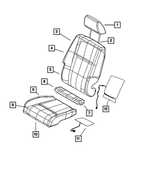 1RL11DX9AA - Interior Trim: Headrest Sleeve, Non-locking for Dodge: Journey Image