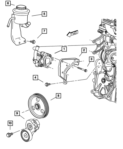 Power Steering Pump for 2002 Chrysler PT Cruiser #0