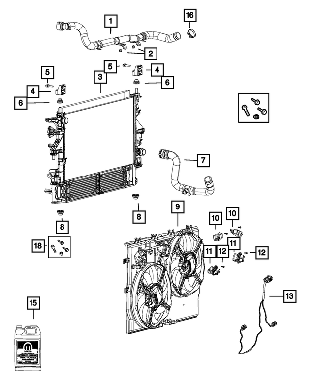 6106297AA - Cooling: Hex Flange Head Bolt for Mopar Image image