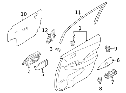 Interior Trim - Front Door for 2013 Nissan LEAF #0