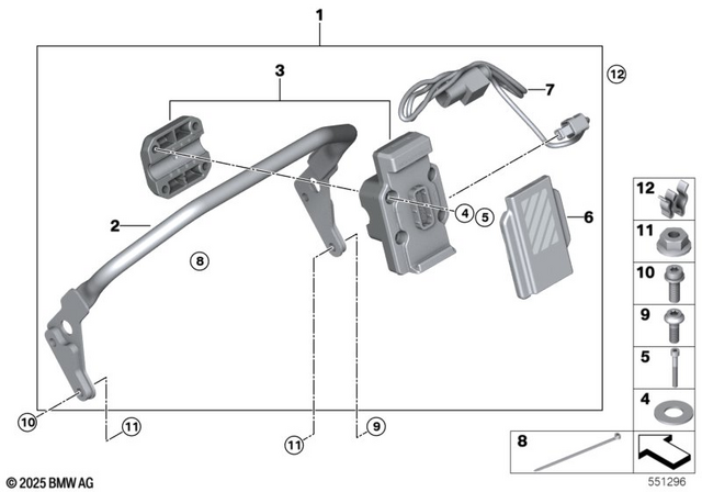65905B8EDC1 - Navigation &amp; Communication: Connectedride Mount for BMW-Motorrad Image