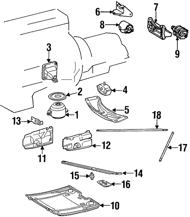 1192230704 - Engine: Mount for Mercedes-Benz Image