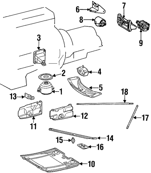 Engine & Trans Mounting for 1998 Mercedes-Benz SL500 #0