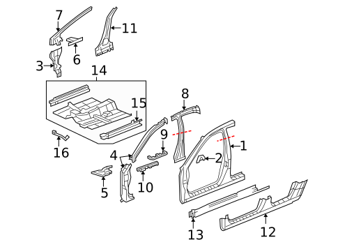 Floor & Rails for 2006 Acura RL #0