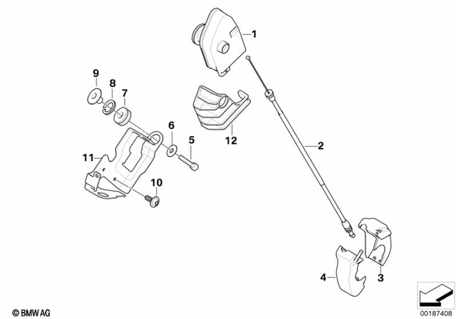 18307706717 - : Bowden Cable, Exhaust Flap for BMW-Motorrad Image