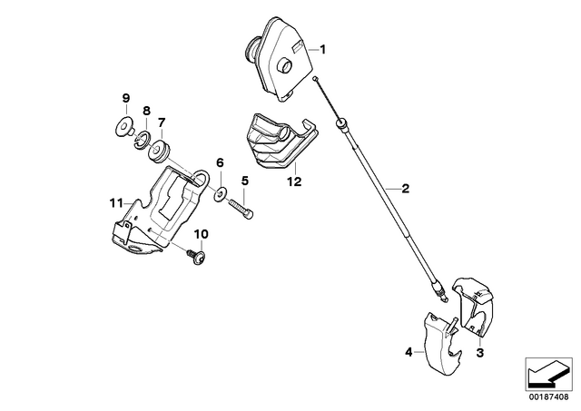 18307706717 - : Bowden Cable, Exhaust Flap for BMW-Motorrad Image