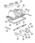 4897383AD - Engine 5.2L Eight Cylinder: Intake Manifold Gasket Package for Dodge: Dakota, Durango, Ram 1500, Ram 2500, Ram 3500 Image