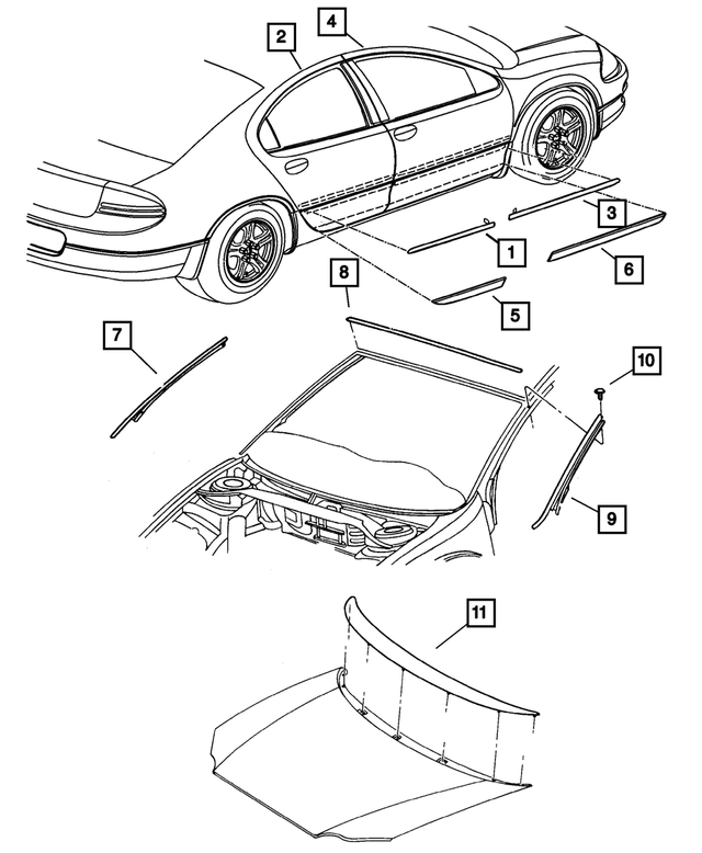 5018315AA - Exterior Ornamentation: Rear Door Molding for Mopar Image