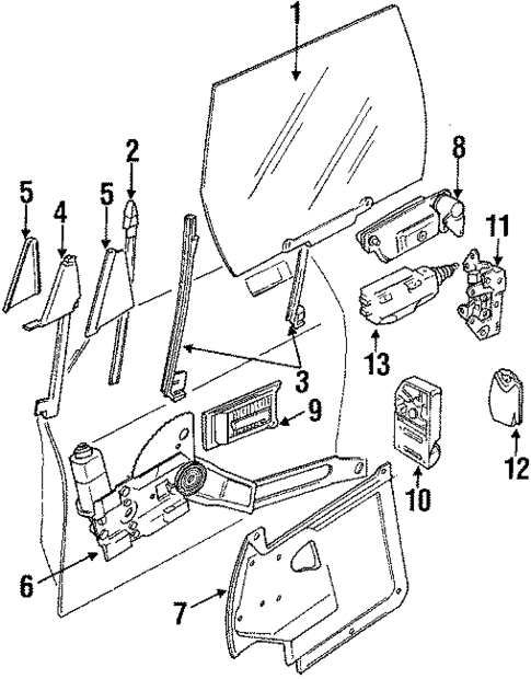 Glass - Door for 1990 Jaguar XJS #0