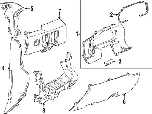 Instrument Panel Components for 2024 Chevrolet Silverado 3500 HD #0
