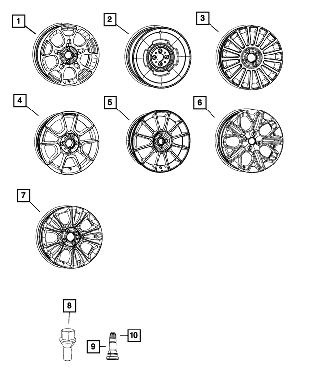 5LY06RNWAB - : Aluminum Wheel, Front Or Rear for Mopar Image