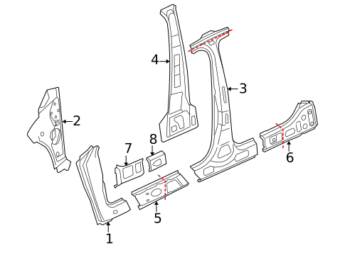 Hinge Pillar for 2015 Volkswagen CC #0