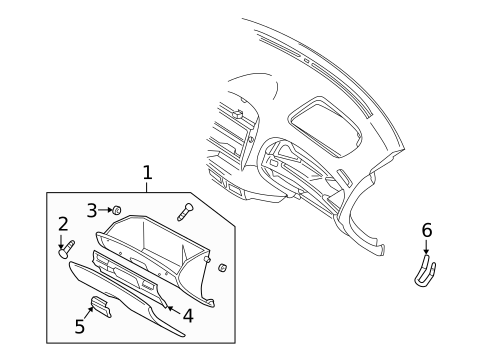 Glove Box for 1999 Mazda Protege #0