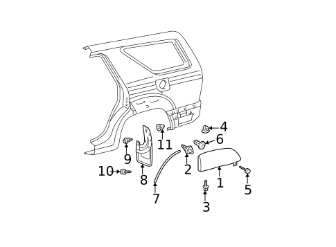 Exterior Trim - Quarter Panel for 2009 Toyota 4Runner #0