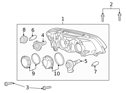 Headlamp Components for 2009 Pontiac G8 #0