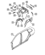 6510462AA - Body Sheet Metal Except Doors: Nut And Washer for Mopar Image