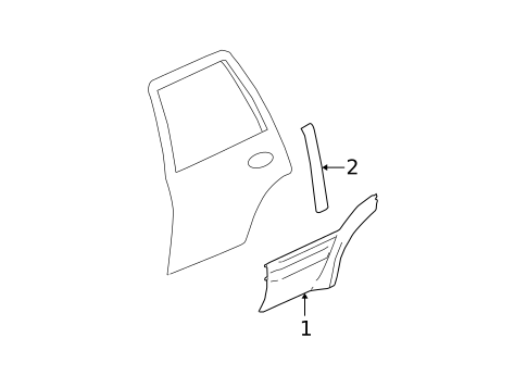 Exterior Trim - Rear Door for 2003 Oldsmobile Bravada #0