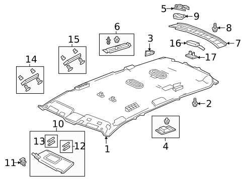 Interior Trim - Roof for 2019 Honda Pilot #0