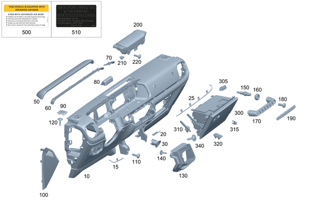 6731 - Instrument Panel/Center Console/Linings: Hexalobular Screw for Mercedes-Benz Image image