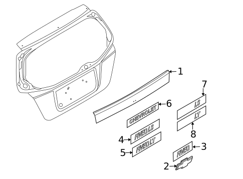 Exterior Trim - Lift Gate for 2008 Chevrolet Aveo5 #0