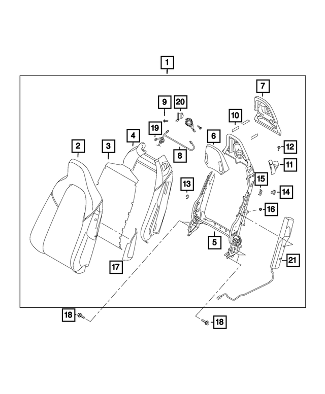 6RJ30U0DAA - Interior Trim: Front Seat Back for Mopar Image