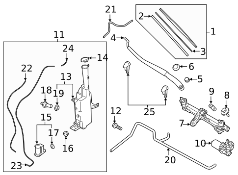 Wiper & Washer Components for 2020 Hyundai Santa Fe #0