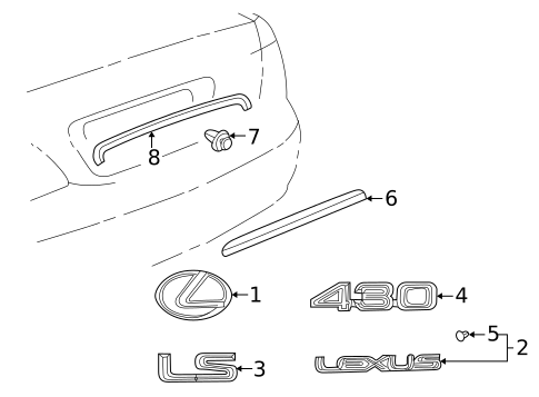 Exterior Trim - Trunk for 2003 Lexus LS430 #0