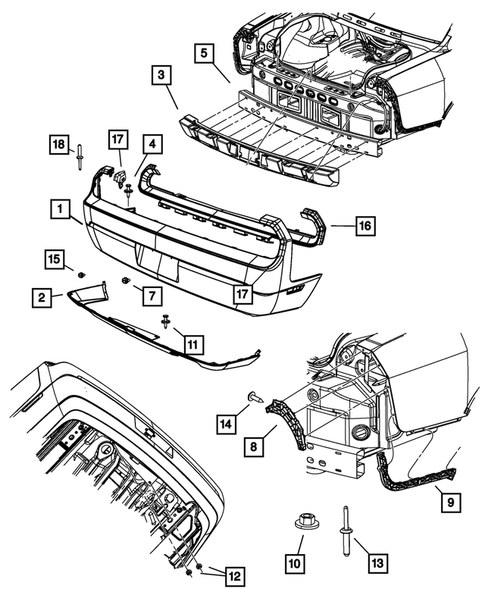 Rear Bumper and Fascia for 2014 Dodge Challenger #0