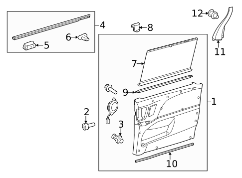 Interior Trim - Side Door for 2018 Toyota Sienna #0