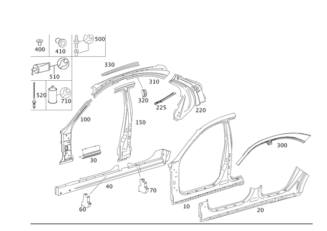 989710809 - Side Panels: Dampening, Side Wall for Mercedes-Benz Image image