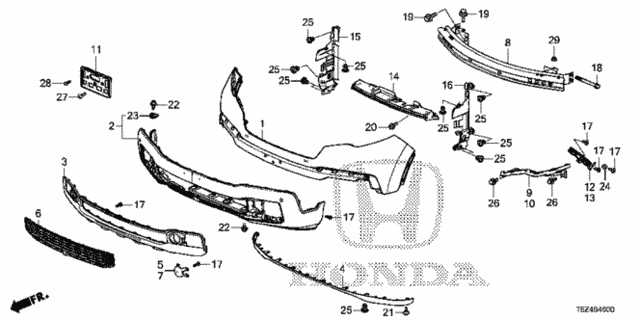 Front Bumper for 2019 Honda Ridgeline #0