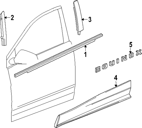 Exterior Trim - Front Door for 2025 Chevrolet Equinox EV #0