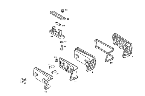 Rear and License Plate Lamp for 1991 Mercedes-Benz 190E #1