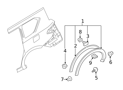 Exterior Trim - Quarter Panel for 2013 INFINITI JX35 #0