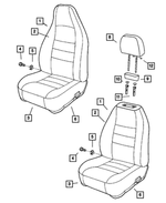 UW281KGAA - Interior Trim: Front Seat Back, Right for Mopar Image