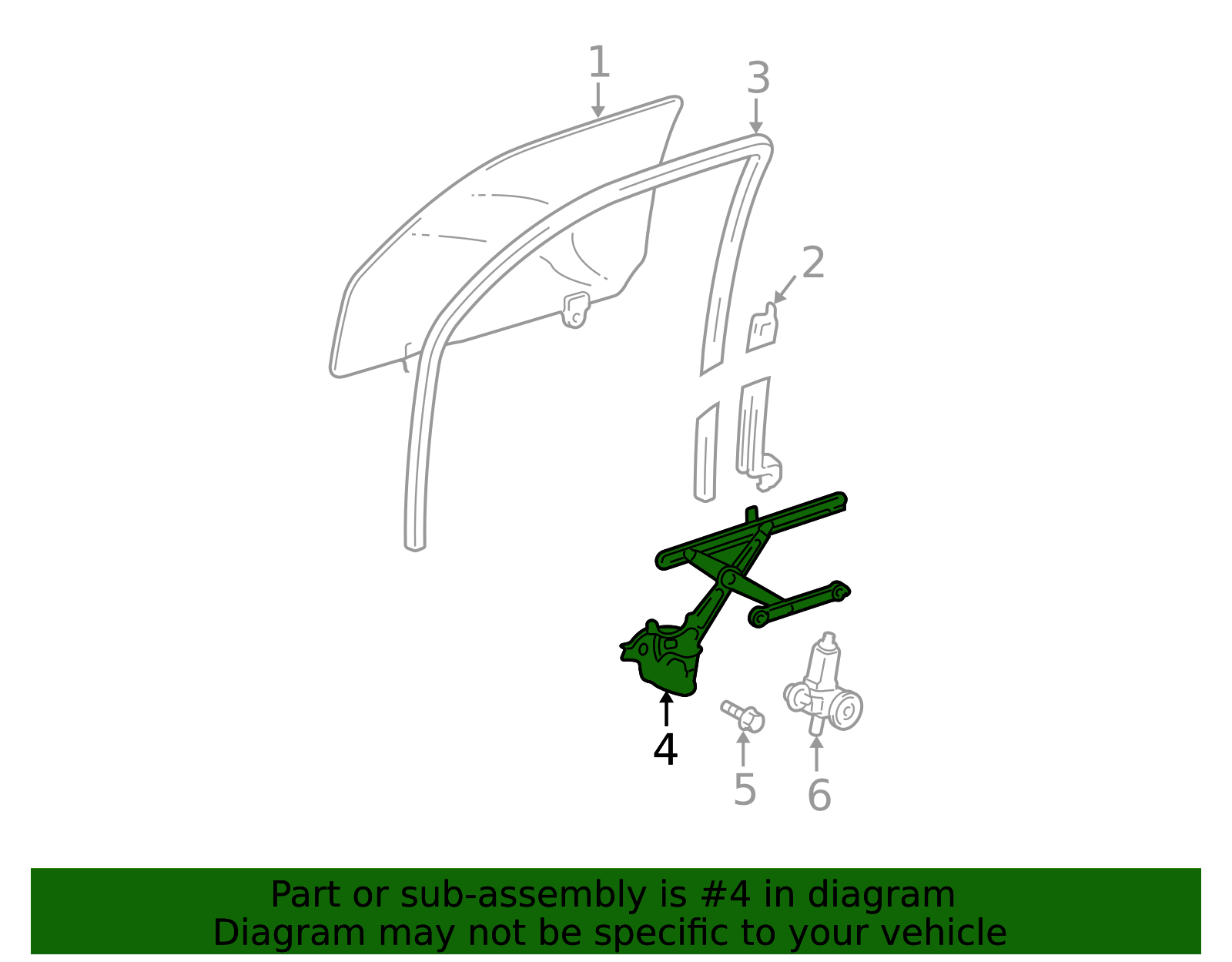 2003-2014 Toyota Window Regulator 69802-58010 | OEM Parts Online