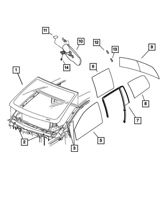 55256967AC - Glass: Windshield Spacer for Mopar Image