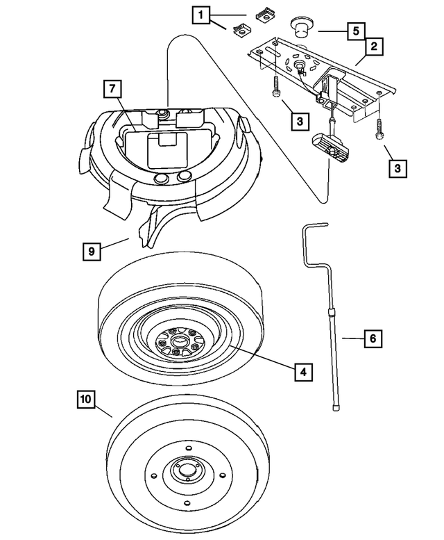 « 4743334AA – Wheels, Covers and Jacks : Secours Roue pour Mopar Image »