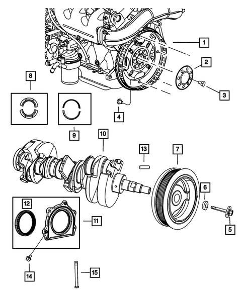Crankshaft, Piston, Drive Plate, Flywheel, and Damper for 2008 Dodge Grand Caravan #0