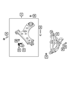 68318011AG - Front Suspension: Lower Control Arm, Left for Mopar Image
